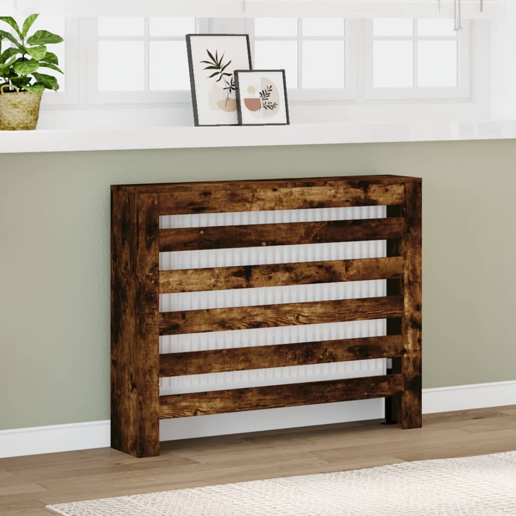 Radiatordeksel røkt eik 104x20x82 cm konstruert tre