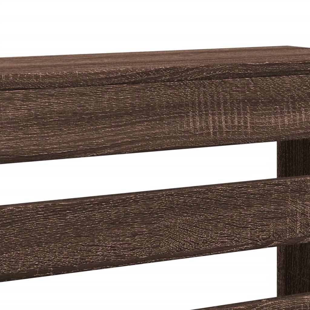 Radiatordeksel brun eik 104x20x82 cm konstruert tre