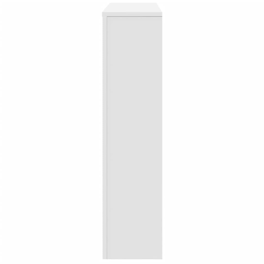 Radiatordeksel hvit 149x20x82 cm konstruert tre