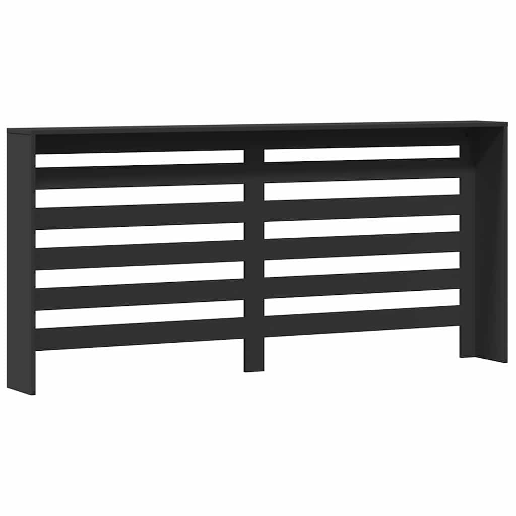 Radiatordeksel svart 175x20x82 cm konstruert tre