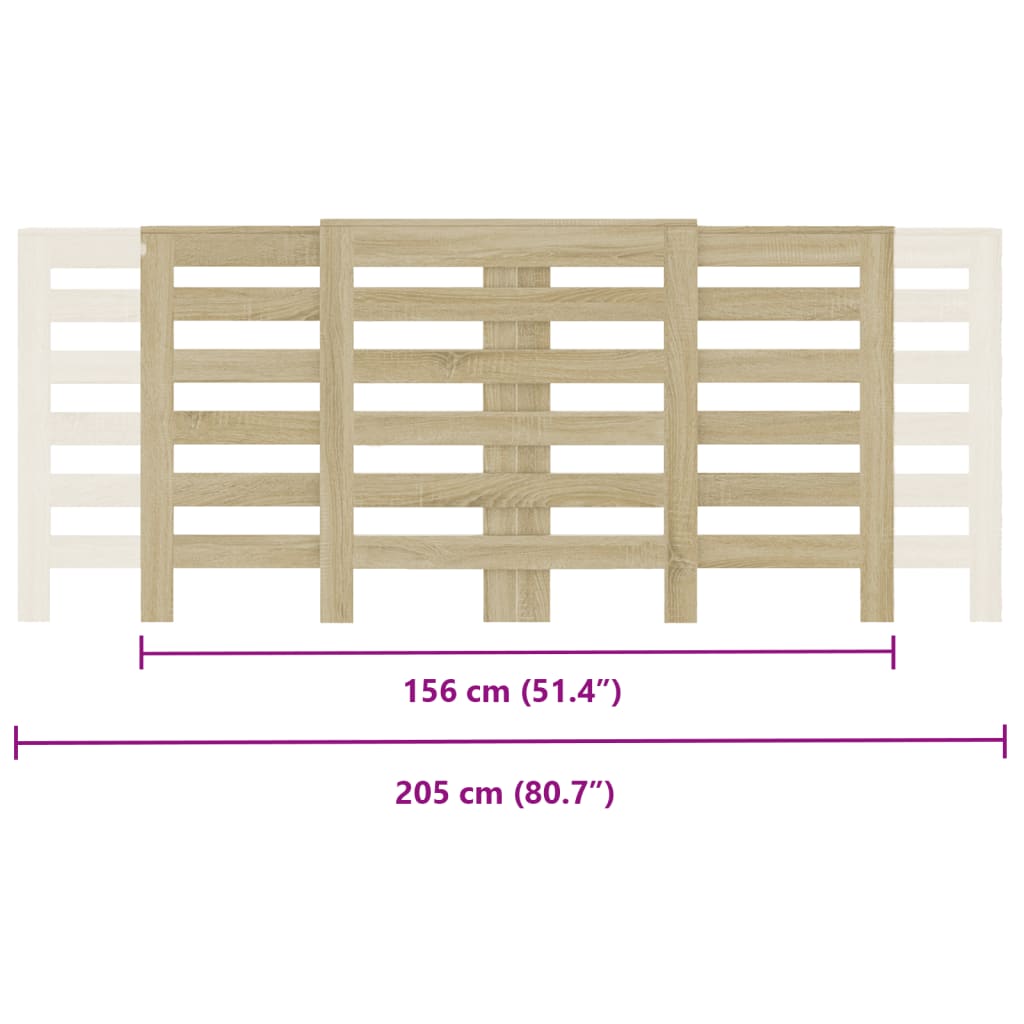 Radiatordeksel sonoma eik 205x21,5x83,5 cm konstruert tre