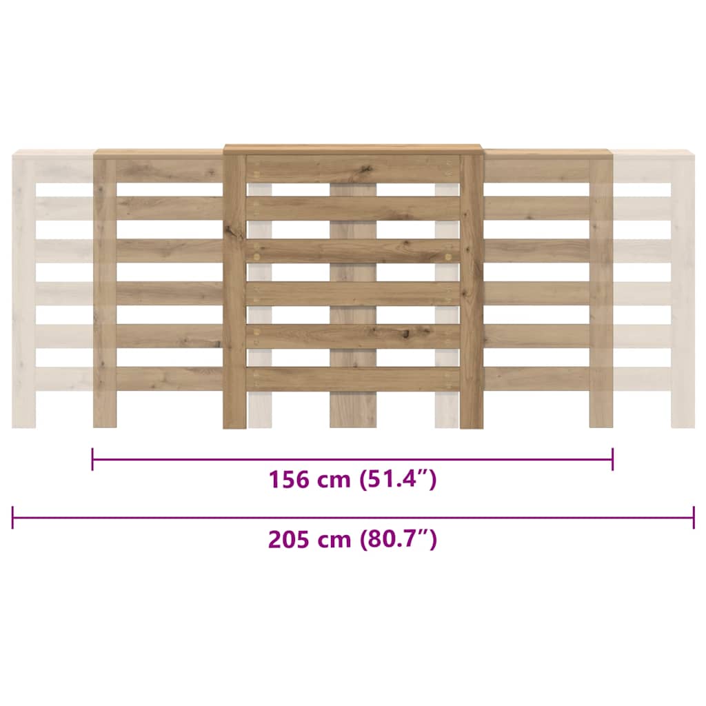Radiatordeksel artisan eik 205x21,5x83,5 cm konstruert tre