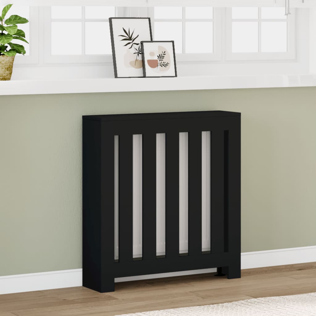 Radiatordeksel svart 78x20x82 cm konstruert tre