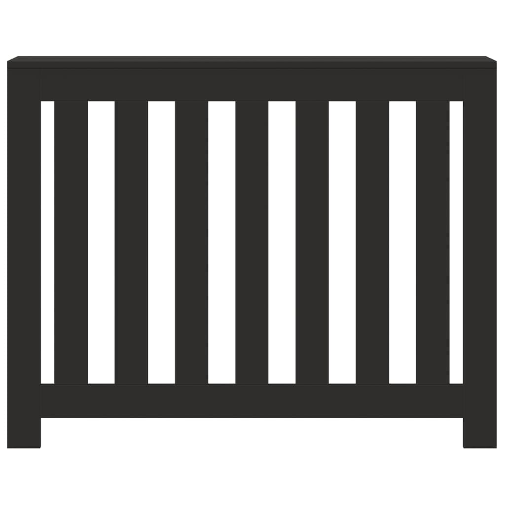 Radiatordeksel svart 104x20x82 cm konstruert tre