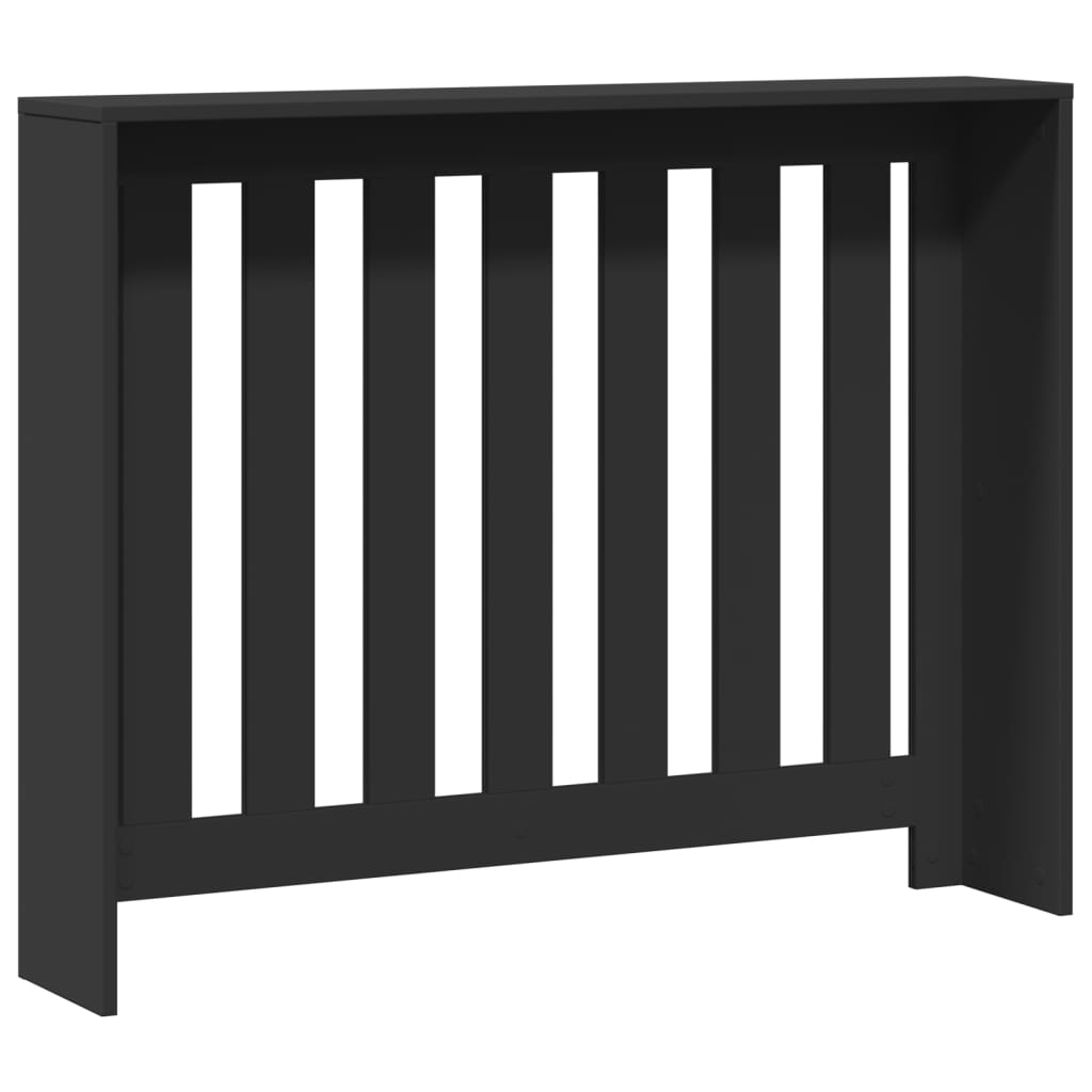 Radiatordeksel svart 104x20x82 cm konstruert tre