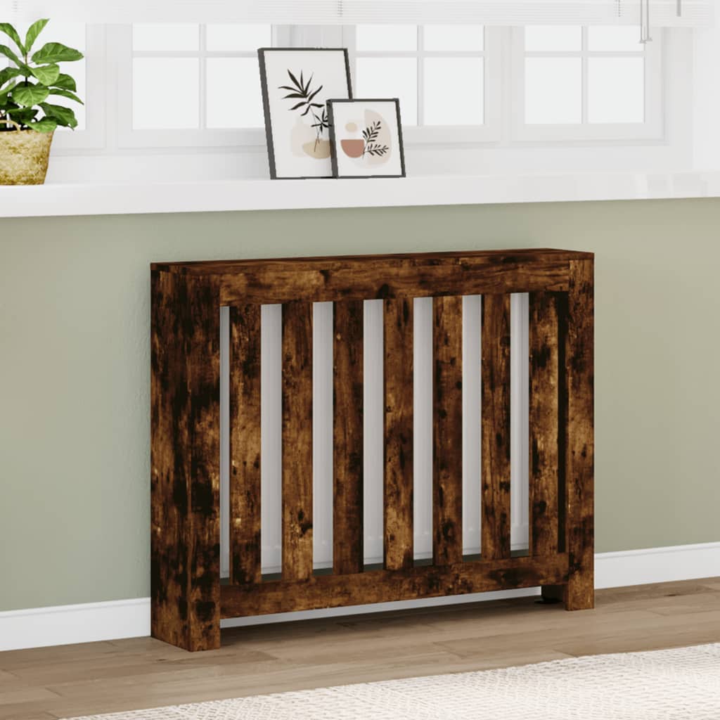 Radiatordeksel røkt eik 104x20x82 cm konstruert tre