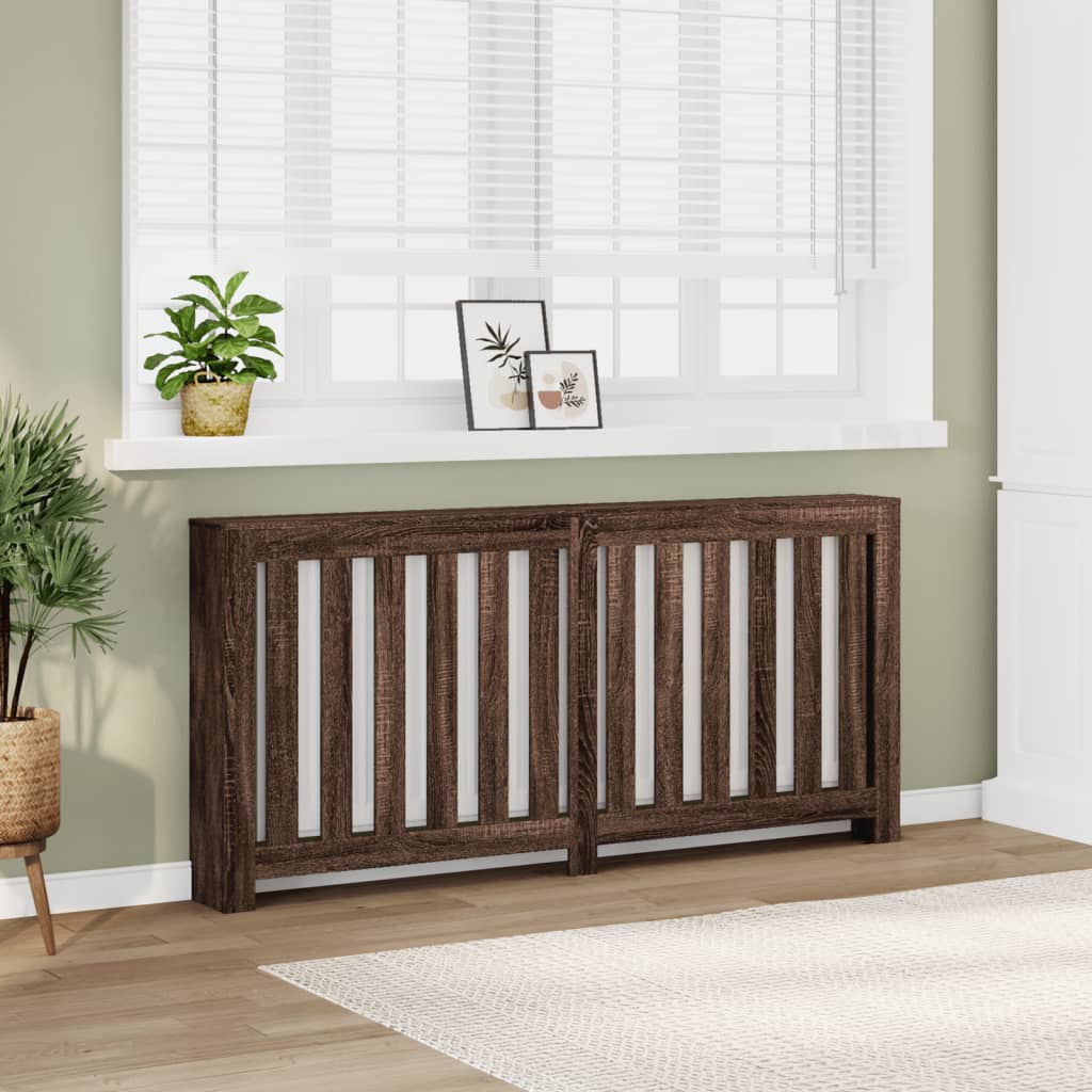 Radiatordeksel brun eik 175x20x82 cm konstruert tre