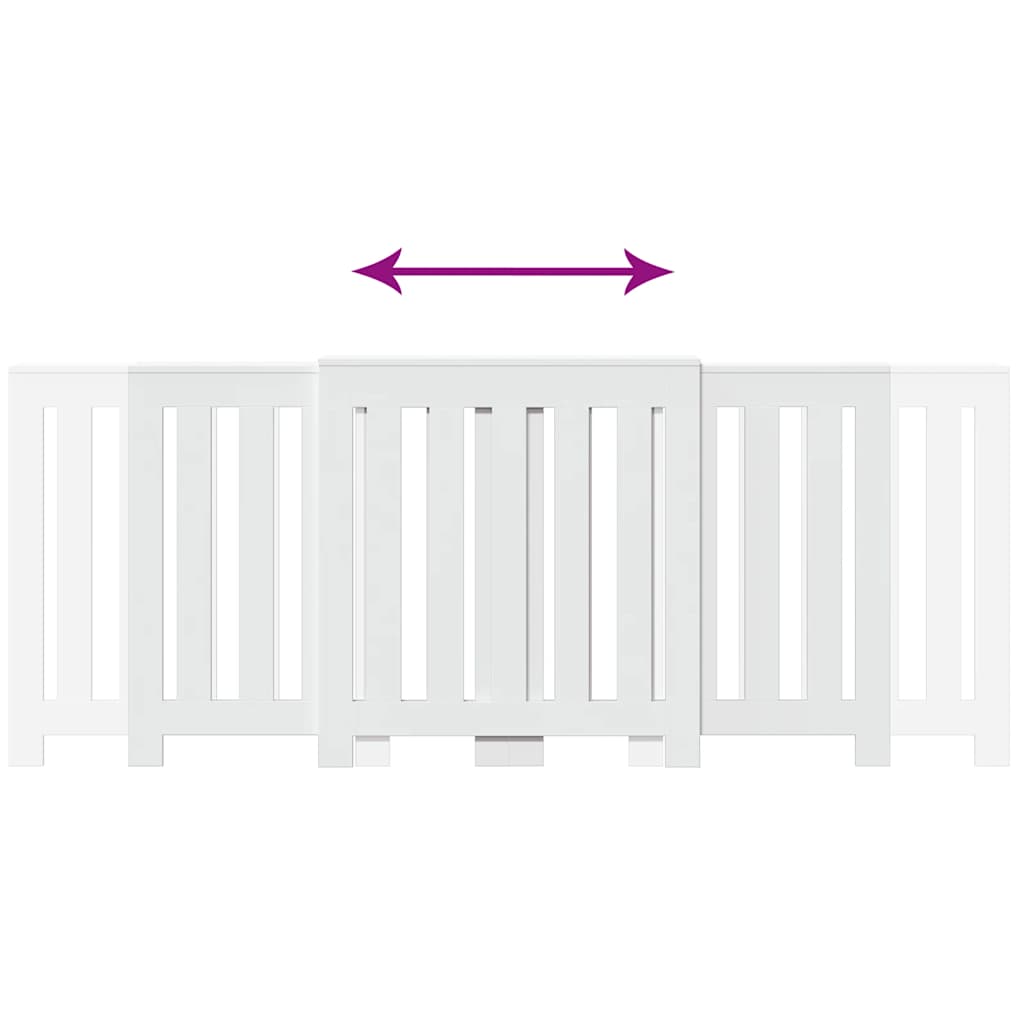 Radiatordeksel hvit 205x21,5x83,5 cm konstruert tre
