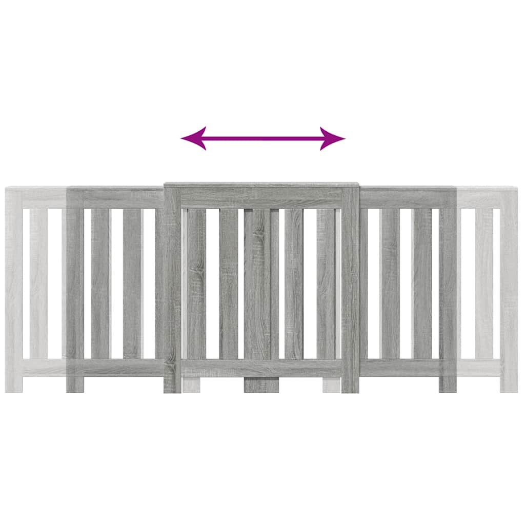 Radiatordeksel grå sonoma 205x21,5x83,5 cm konstruert tre