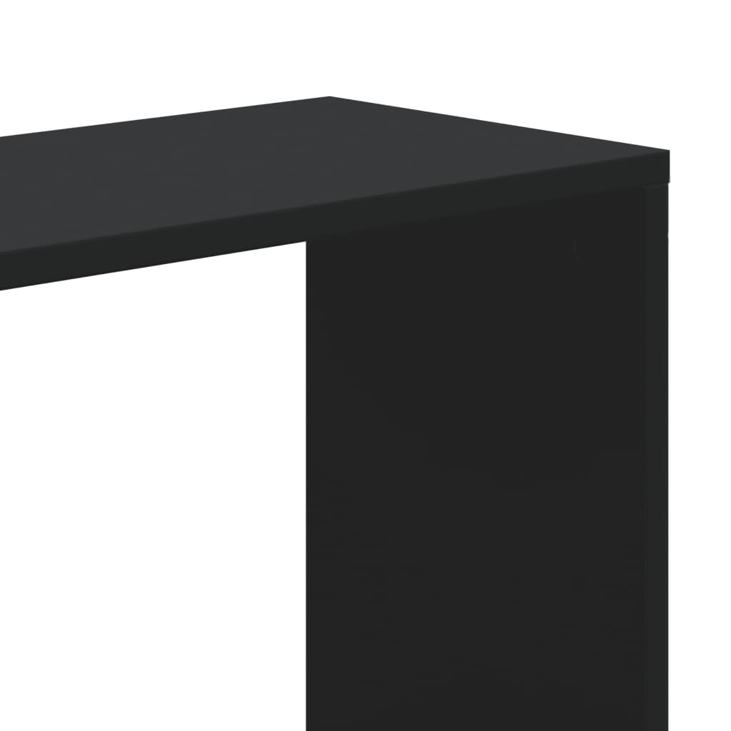 Bokhylle 5 etasjer svart 80,5x23,5x162,5 cm konstruert tre