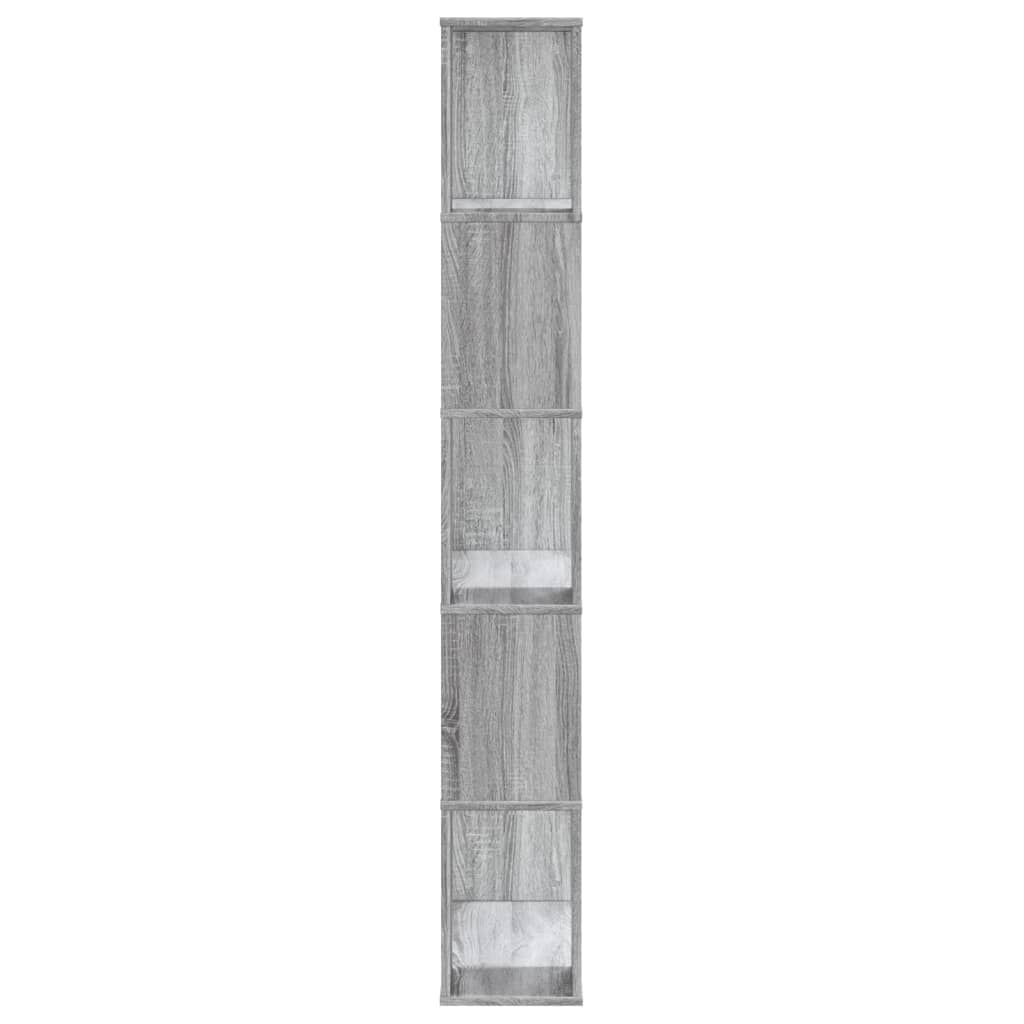 Bokhylle 5 etasjer grå sonoma 80,5x23,5x162,5 cm konstruert tre