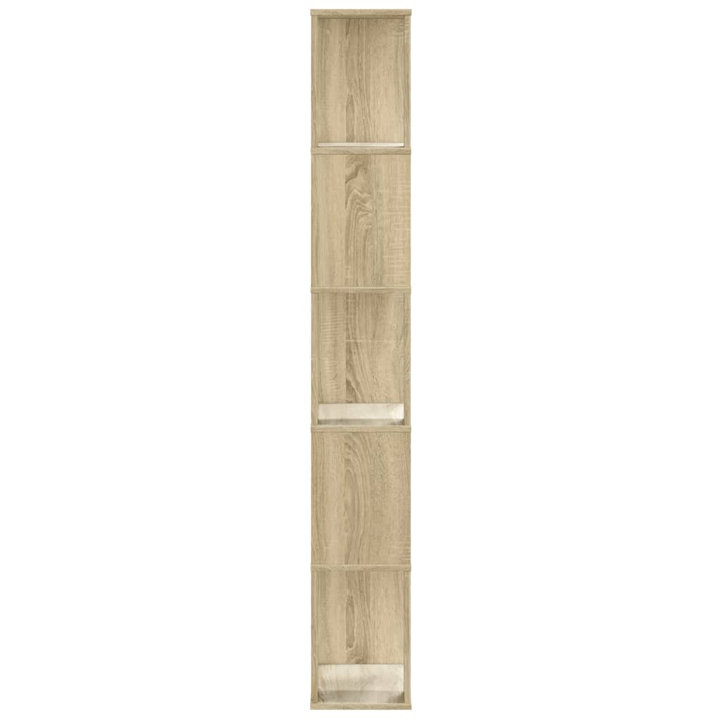 Bokhylle 5 etasjer sonoma eik 45x23,5x162,5 cm konstruert tre