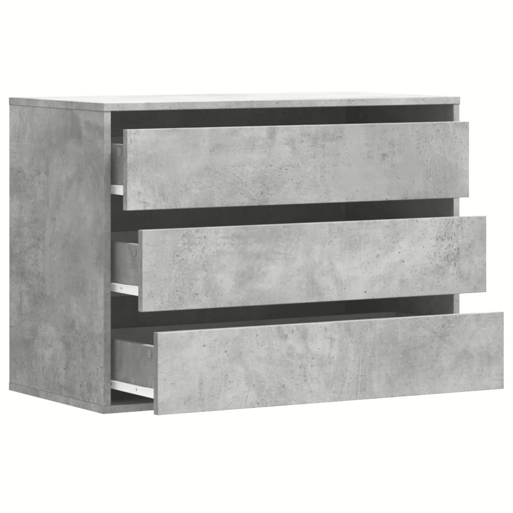 Kommode betonggrå 80x41x58 cm konstruert tre