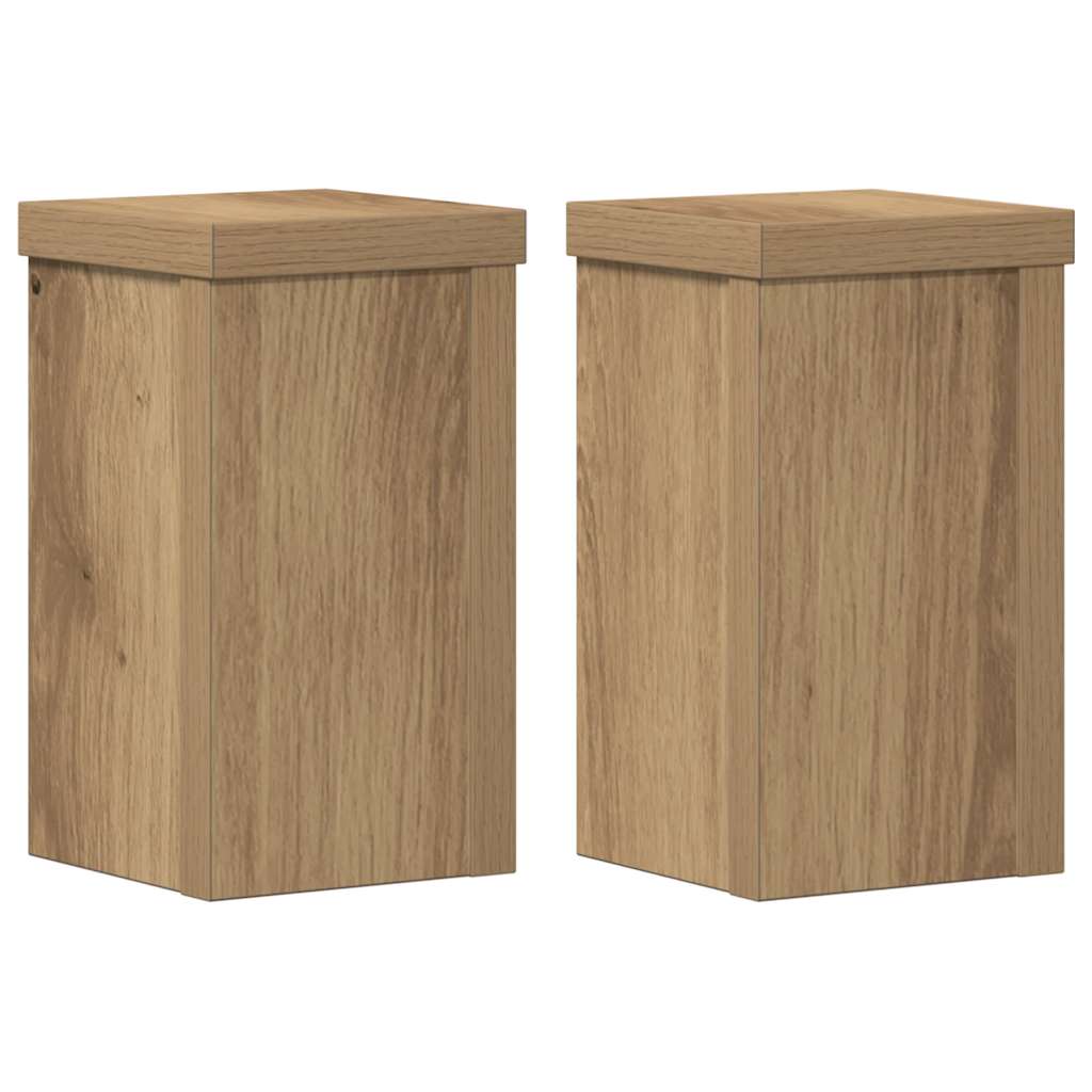 Plantestativer 2 stk artisan eik 10x10x18 cm konstruert tre