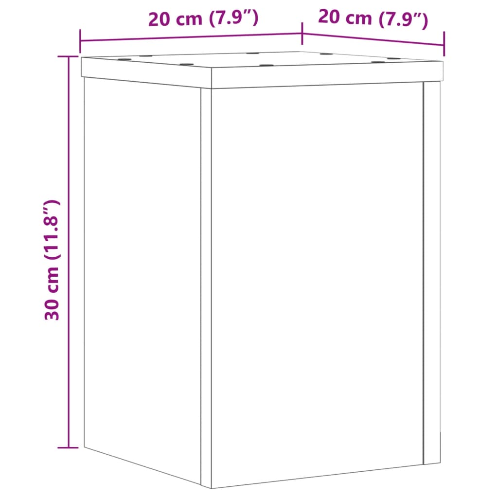 Plantestativer 2 stk sonoma eik 20x20x30 cm konstruert tre