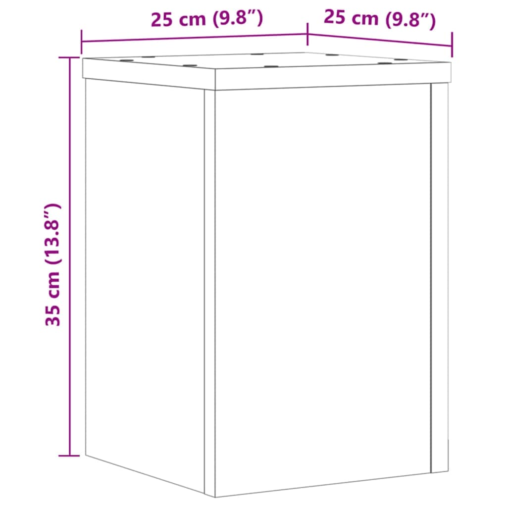 Plantestativer 2 stk artisan eik 25x25x35 cm konstruert tre
