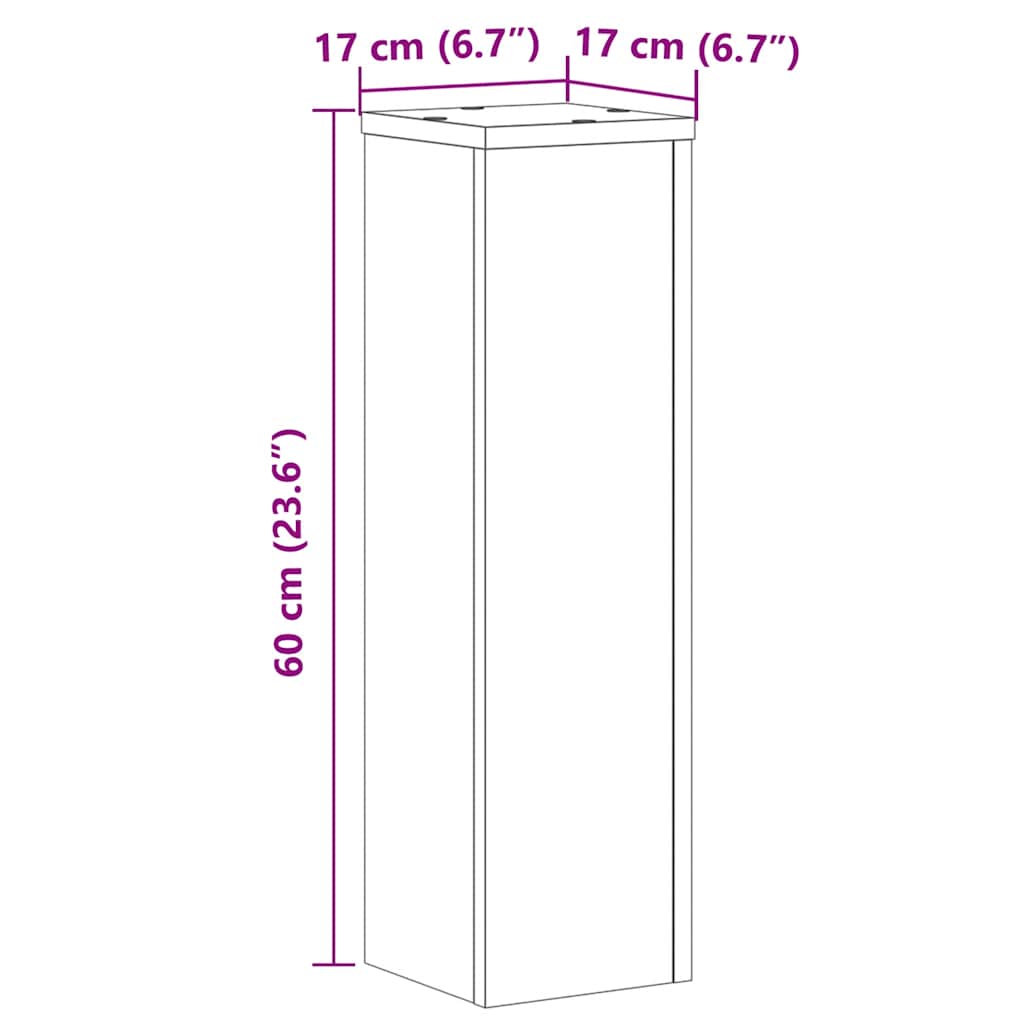 Plantestativer 2 stk hvit 17x17x60 cm konstruert tre