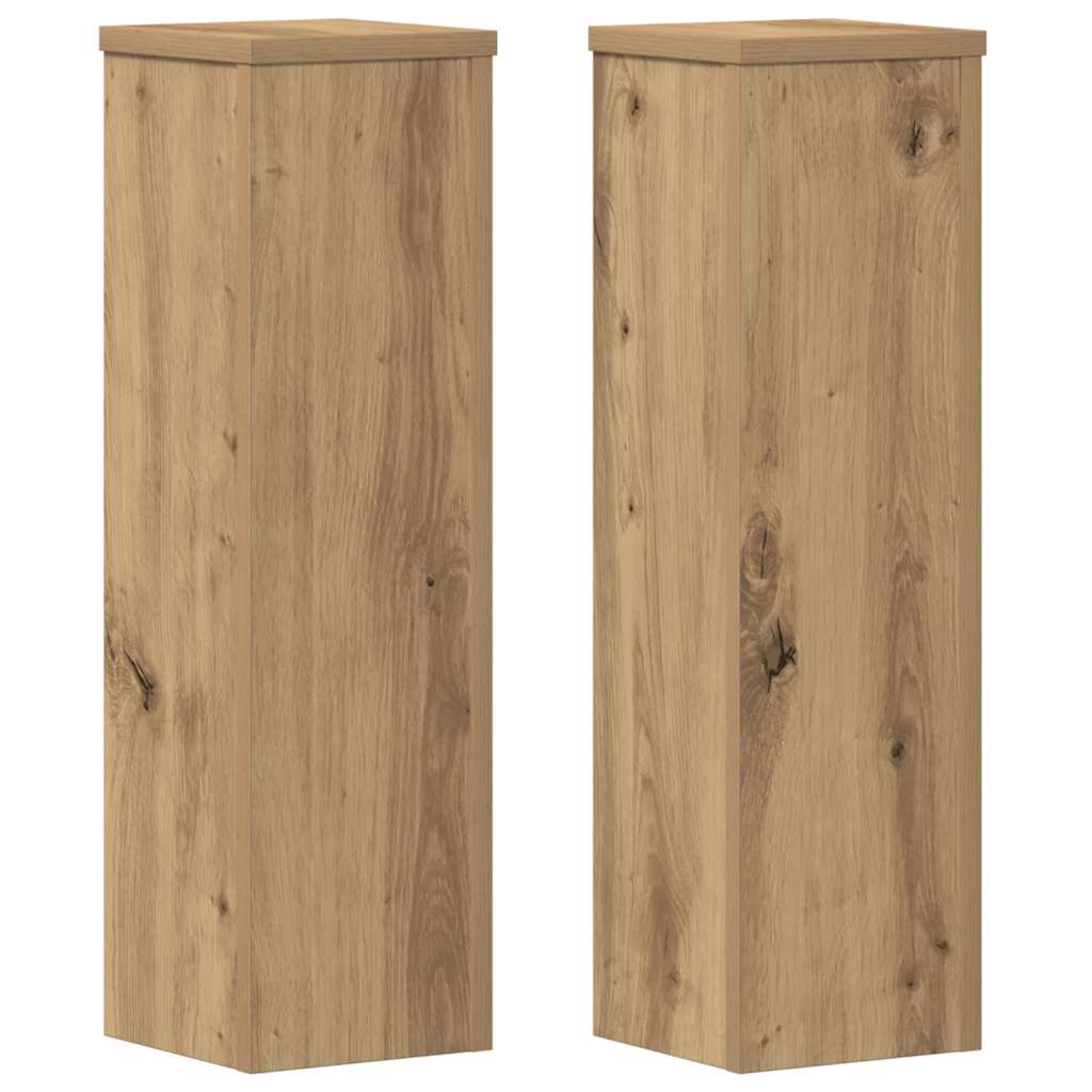 Plantestativer 2 stk artisan eik 17x17x60 cm konstruert tre
