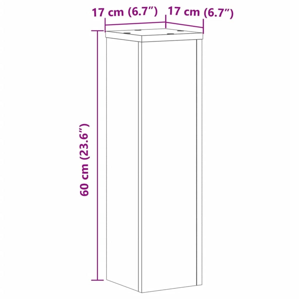 Plantestativer 2 stk artisan eik 17x17x60 cm konstruert tre
