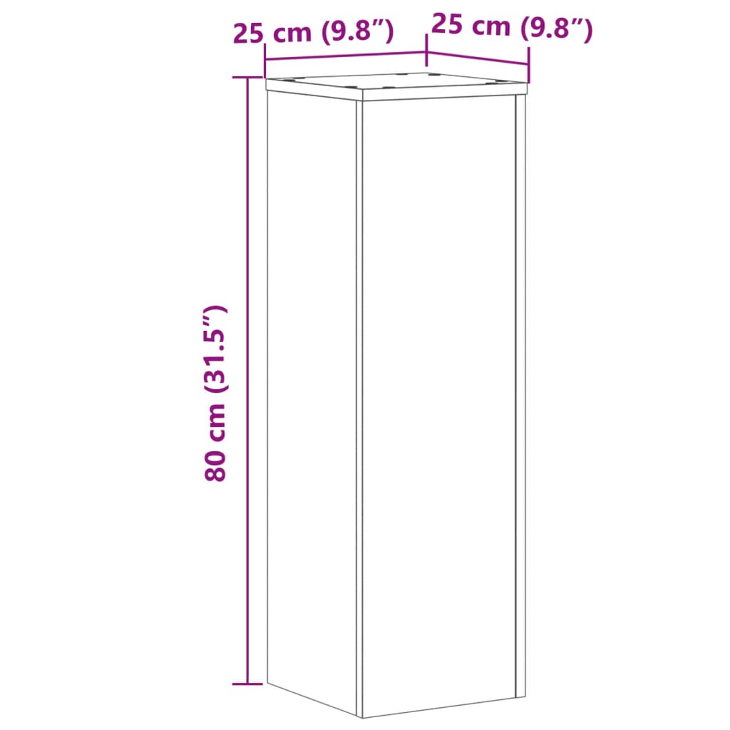 Plantestativer 2 stk gammelt tre 25x25x80 cm konstruert tre