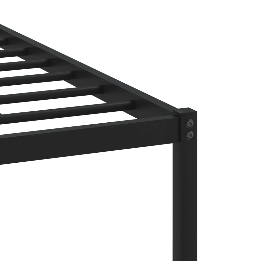 Sengeramme i metall uten madrass røkt eik 90x200 cm