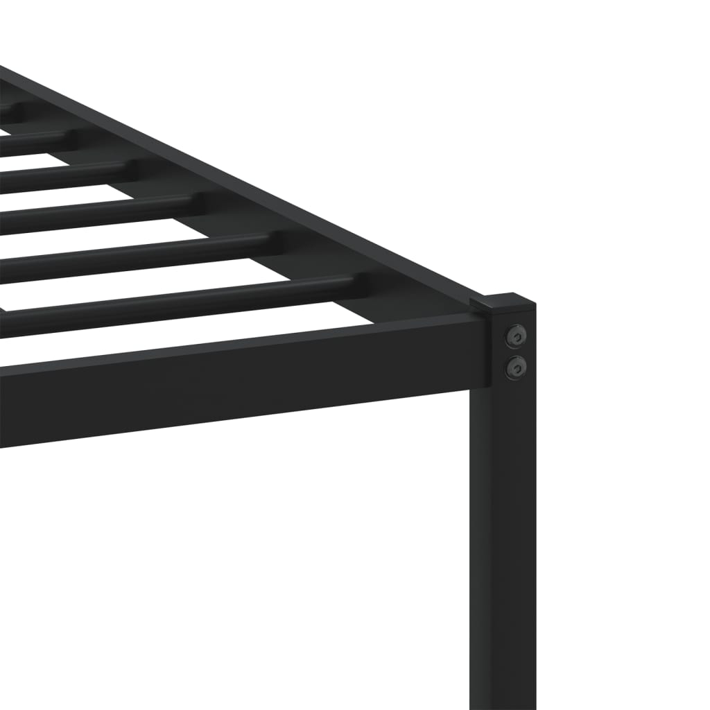 Sengeramme i metall uten madrass røkt eik 100x190 cm