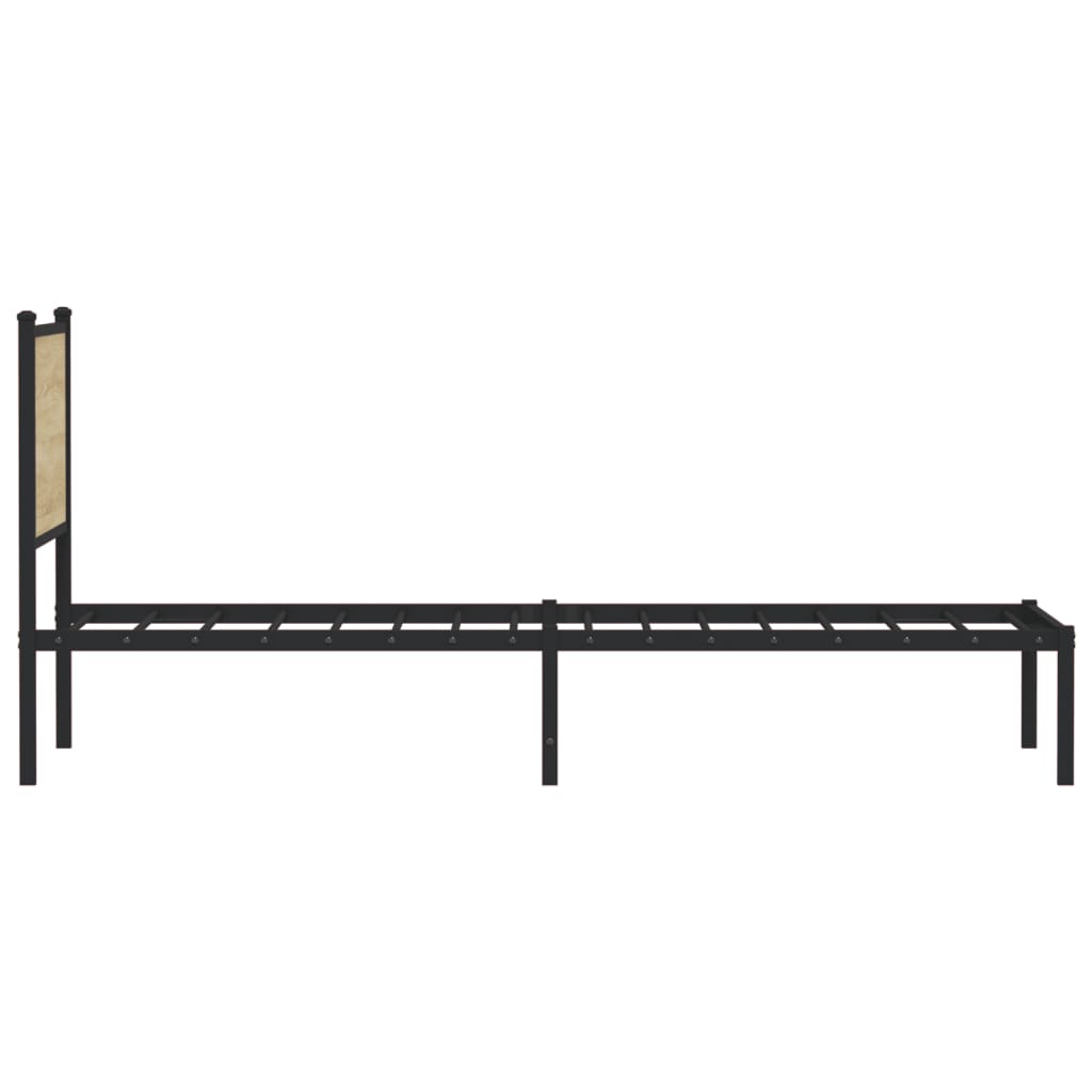 Sengeramme i metall uten madrass sonoma eik 90x190 cm