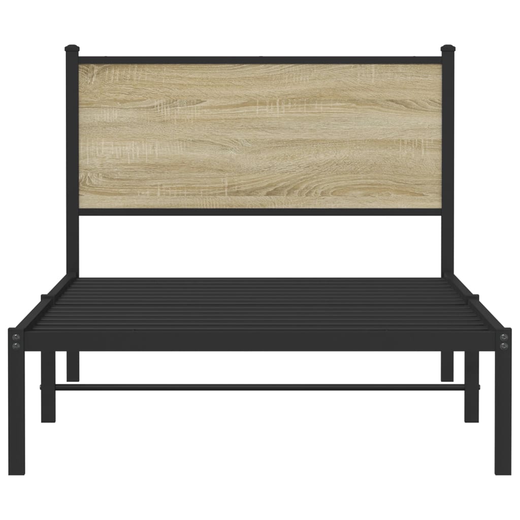 Sengeramme i metall uten madrass sonoma eik 100x190 cm
