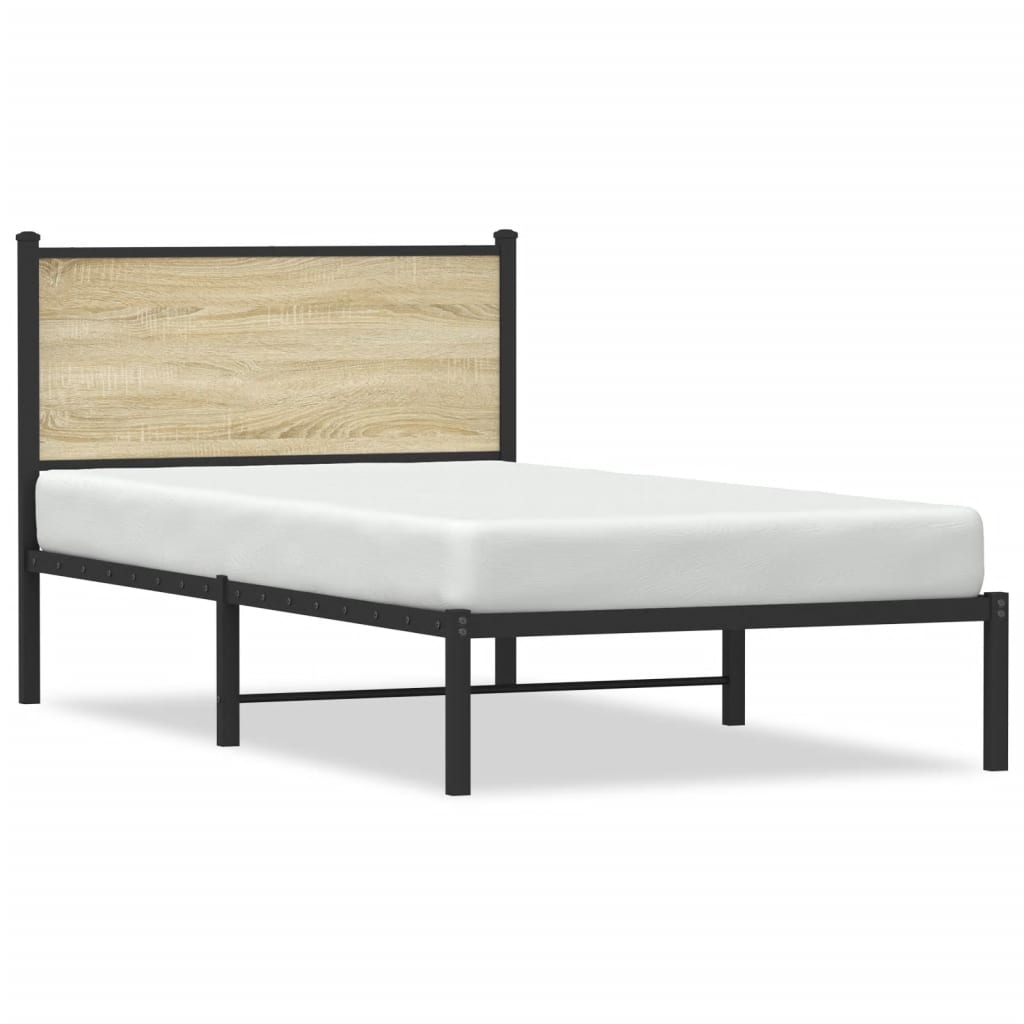 Sengeramme i metall uten madrass sonoma eik 107x203 cm