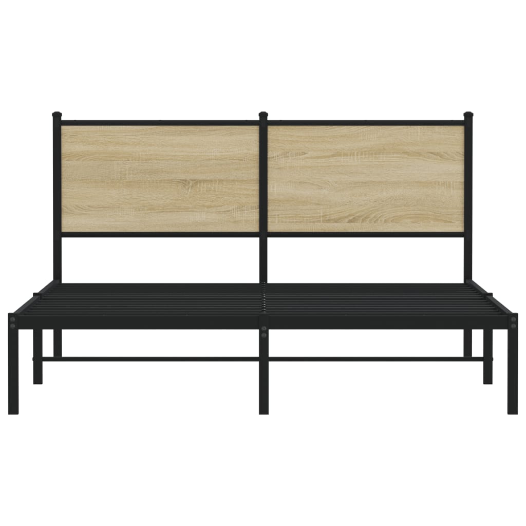 Sengeramme i metall uten madrass sonoma eik 137x190 cm