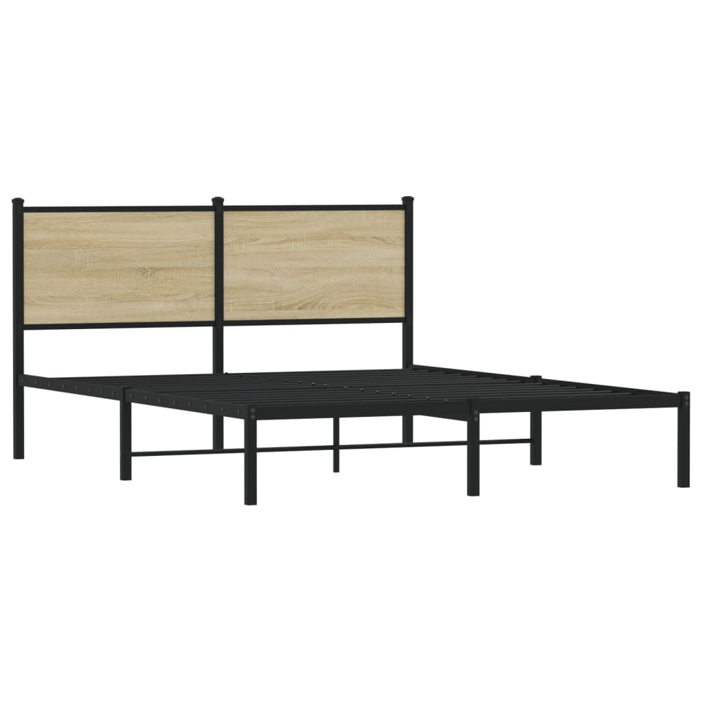 Sengeramme i metall uten madrass sonoma eik 140x190 cm
