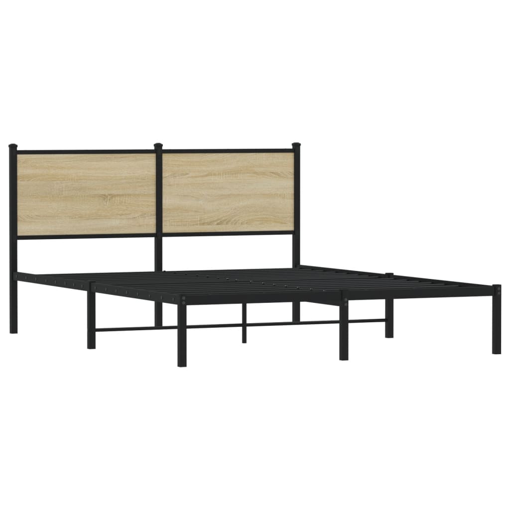 Sengeramme i metall uten madrass sonoma eik 150x200 cm