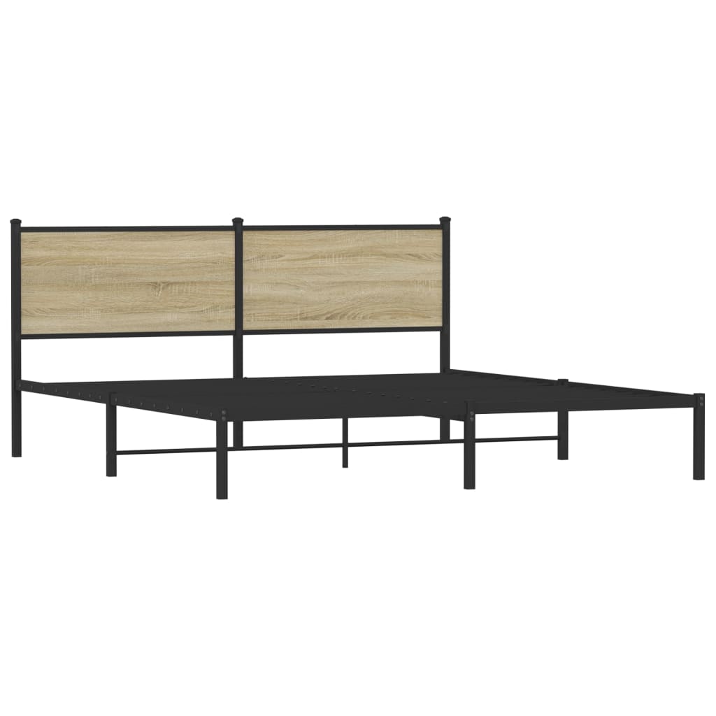 Sengeramme i metall uten madrass sonoma eik 183x213 cm