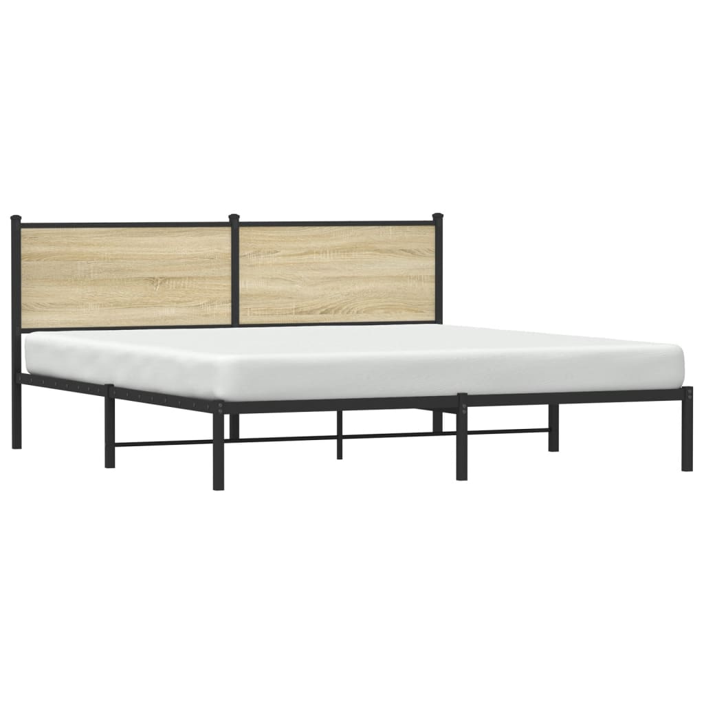 Sengeramme i metall uten madrass sonoma eik 183x213 cm