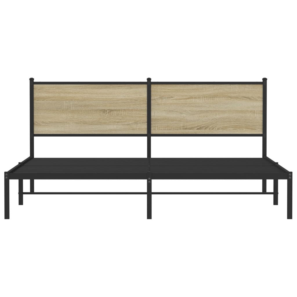 Sengeramme i metall uten madrass sonoma eik 183x213 cm