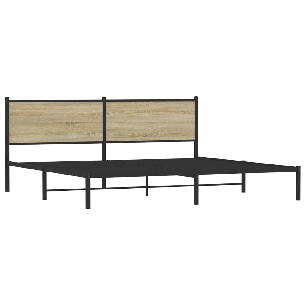 Sengeramme i metall uten madrass sonoma eik 193x203 cm