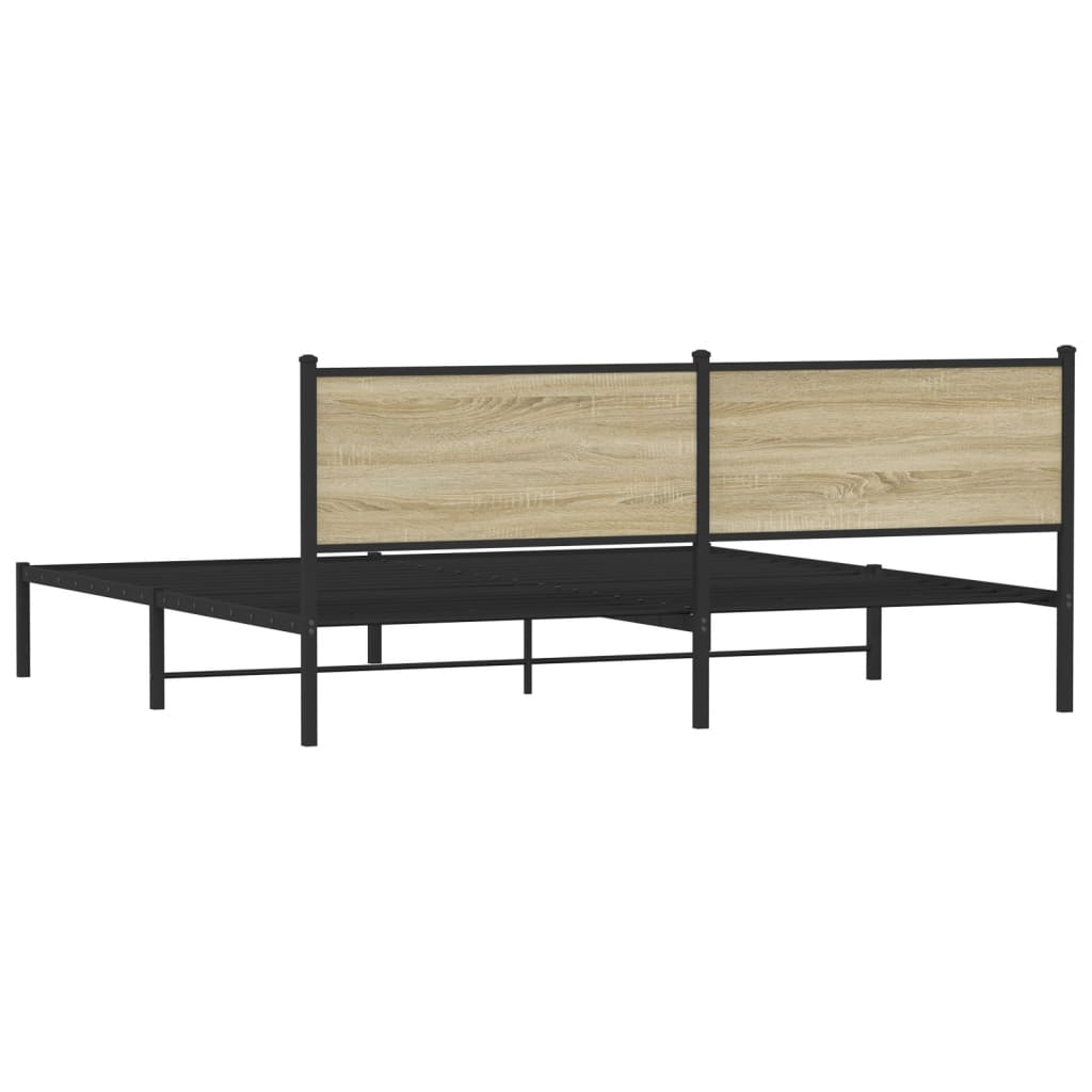Sengeramme i metall uten madrass sonoma eik 193x203 cm