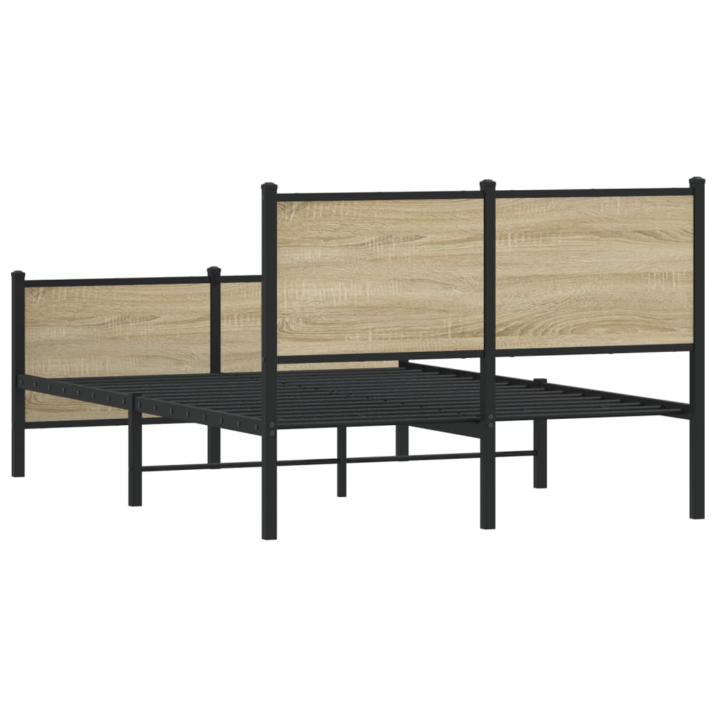 Sengeramme i metall uten madrass sonoma eik 120x190 cm