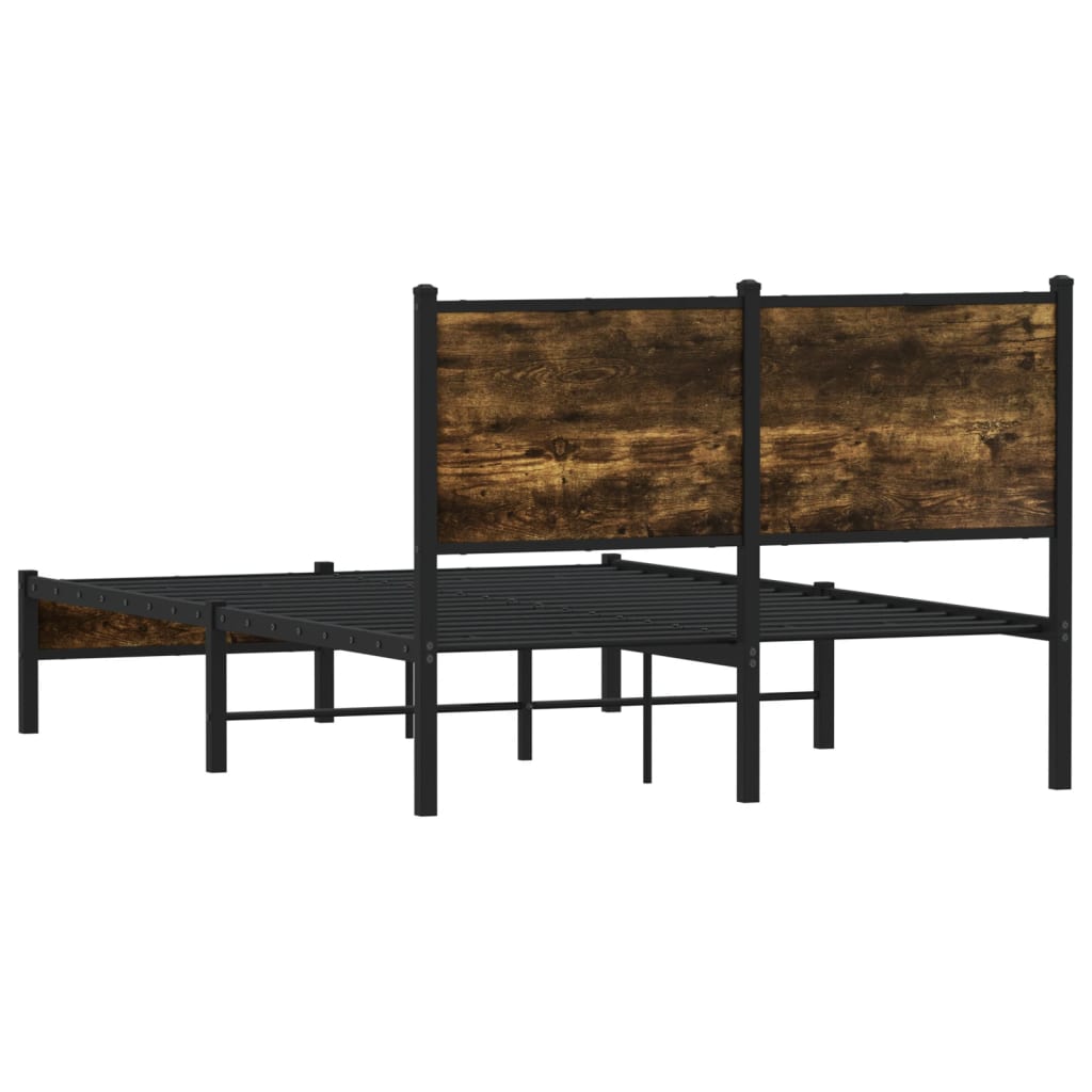 Sengeramme i metall uten madrass røkt eik 120x200 cm