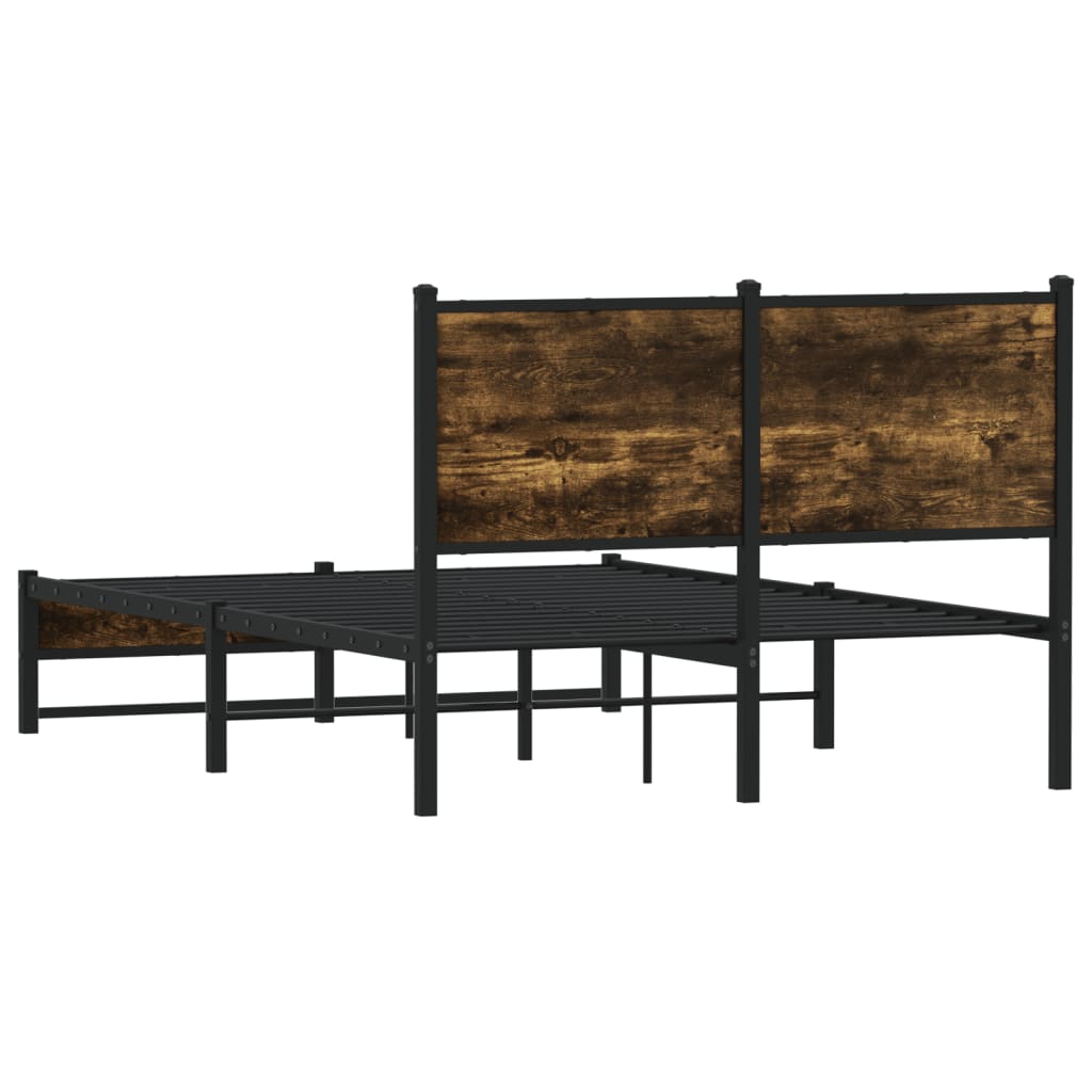 Sengeramme i metall uten madrass røkt eik 120x200 cm