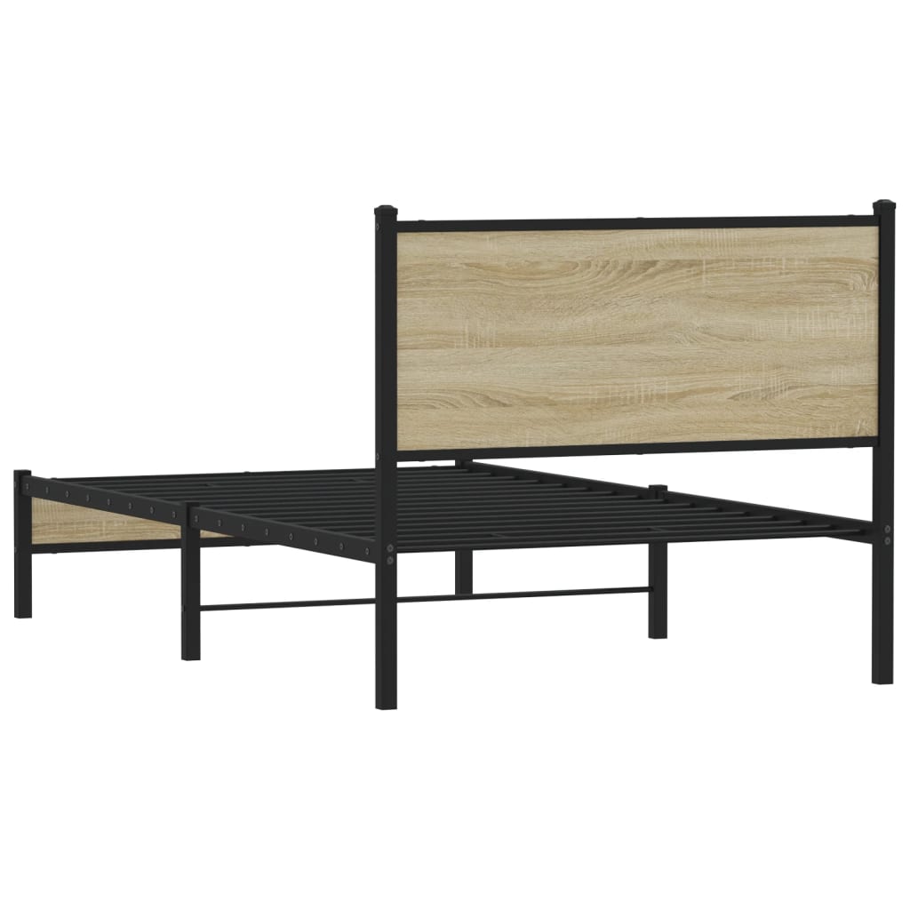 Sengeramme i metall uten madrass sonoma eik 100x200 cm