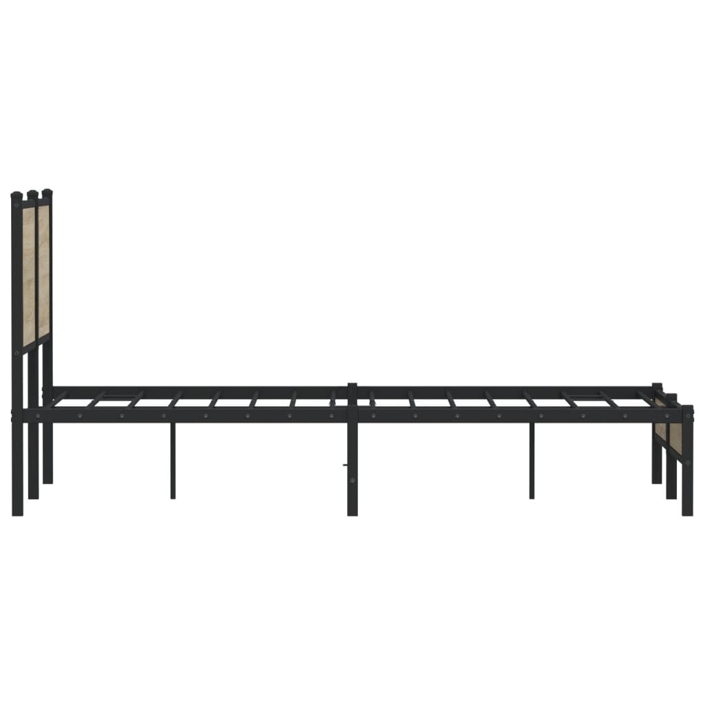 Sengeramme i metall uten madrass sonoma eik 120x190 cm vidaXL