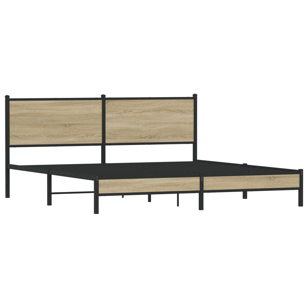 Sengeramme i metall uten madrass sonoma eik 160x200 cm vidaXL