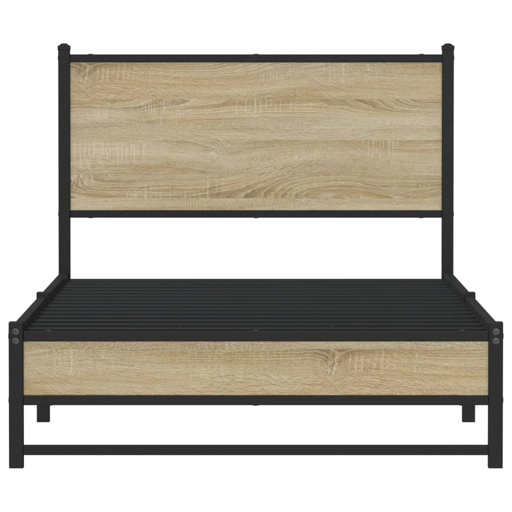 Sengeramme i metall uten madrass sonoma eik 100x190 cm
