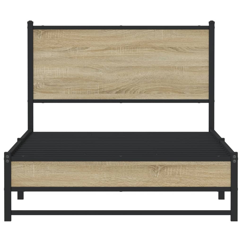 Sengeramme i metall uten madrass sonoma eik 107x203 cm