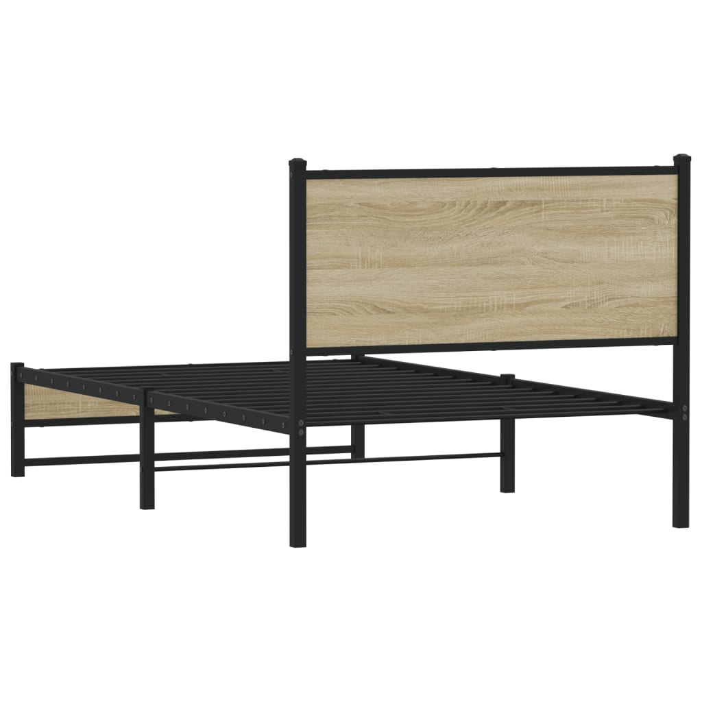 Sengeramme i metall uten madrass sonoma eik 107x203 cm