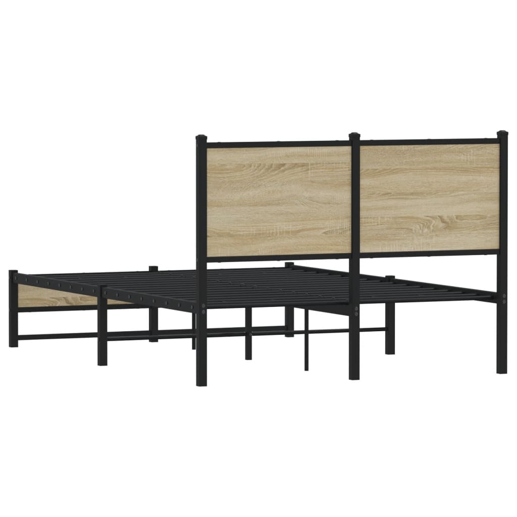 Sengeramme i metall uten madrass sonoma eik 120x190 cm