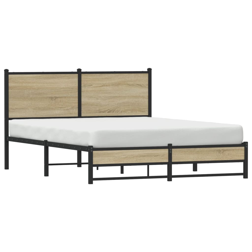 Sengeramme i metall uten madrass sonoma eik 140x190 cm