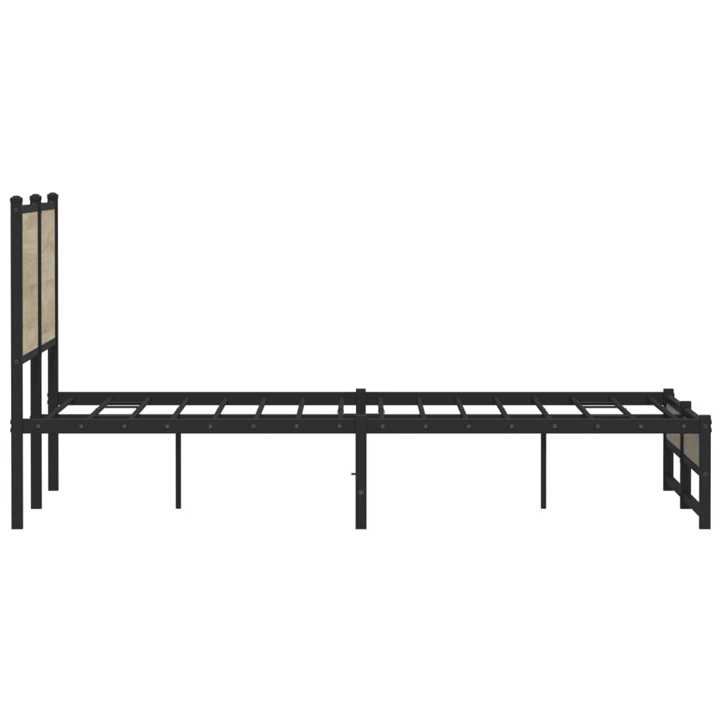 Sengeramme i metall uten madrass sonoma eik 140x190 cm