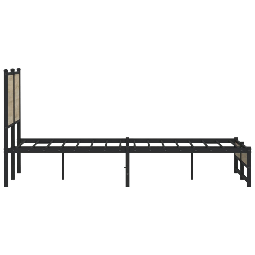 Sengeramme i metall uten madrass sonoma eik 150x200 cm